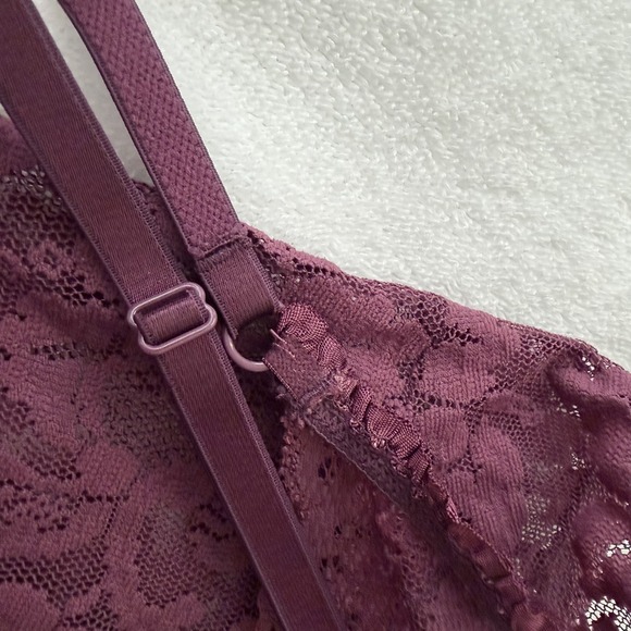 Victoria's Secret Sheer Lace Chemise Nightgown Size Medium Purple Babydoll - Picture 11 of 11